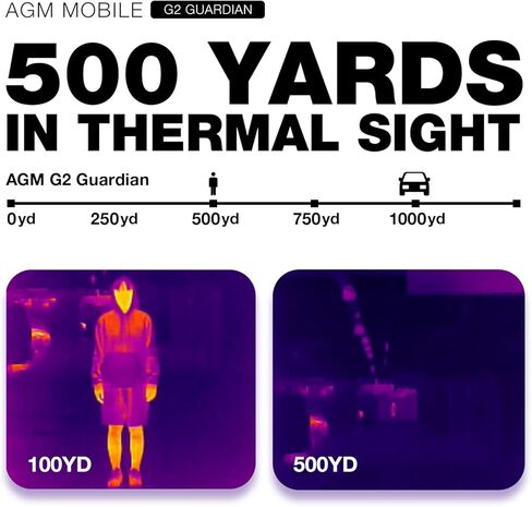 هاتف ذكي متين AGM G2 Guardian 5G مزود بكاميرا حرارية بدقة 256 × 192، هاتف متين مزود برؤية ليلية بالأشعة تحت الحمراء بدقة 20 ميجابكسل، وكاميرا رئيسية بدقة 108 ميجابكسل، Qualcomm QCM6490، 6.58 بوصة FHD+ 120 هرتز، 7000 مللي أمبير، 8 + 256 جيجابايت، NFC in Kuwait