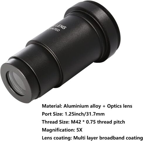 عدسة بارلو 5X، عدسة تلسكوب بارلو معدنية ايسنيو مع واجهة خيط M42x0.75 للعدسة العينية القياسية 1.25 انش لعلم الفلك in Kuwait