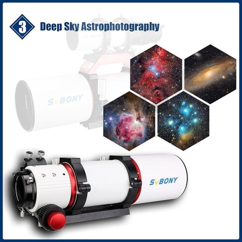 تلسكوب SVBONY SV550، منكسر ثلاثي F6 APO مقاس 80 مم OTA، حزمة مع أداة تسطيح المجال SV209، أداة تسطيح 1.0X لتصحيح المجال، للتصوير الفلكي للسماء العميقة in Saudi Arabia