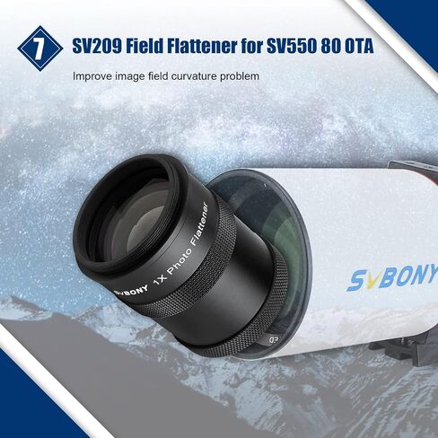 تلسكوب SVBONY SV550، منكسر ثلاثي F6 APO مقاس 80 مم OTA، حزمة مع أداة تسطيح المجال SV209، أداة تسطيح 1.0X لتصحيح المجال، للتصوير الفلكي للسماء العميقة in Saudi Arabia
