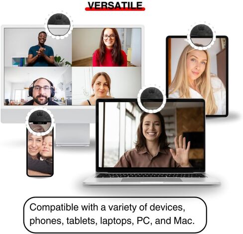 حلقة إضاءة للكمبيوتر - حلقة إضاءة بمشبك للكاميرا المركزية لمؤتمرات الفيديو، وإضاءة البث، وإضاءة البودكاست، قم بترقية الكاميرا الخاصة بك باستخدام حلقة إضاءة LED للمنزل أو المكتب أو السفر in Kuwait