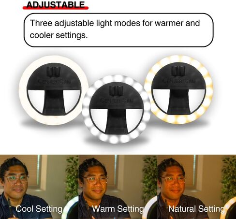 حلقة إضاءة للكمبيوتر - حلقة إضاءة بمشبك للكاميرا المركزية لمؤتمرات الفيديو، وإضاءة البث، وإضاءة البودكاست، قم بترقية الكاميرا الخاصة بك باستخدام حلقة إضاءة LED للمنزل أو المكتب أو السفر in Kuwait