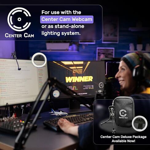 حلقة إضاءة للكمبيوتر - حلقة إضاءة بمشبك للكاميرا المركزية لمؤتمرات الفيديو، وإضاءة البث، وإضاءة البودكاست، قم بترقية الكاميرا الخاصة بك باستخدام حلقة إضاءة LED للمنزل أو المكتب أو السفر in Kuwait