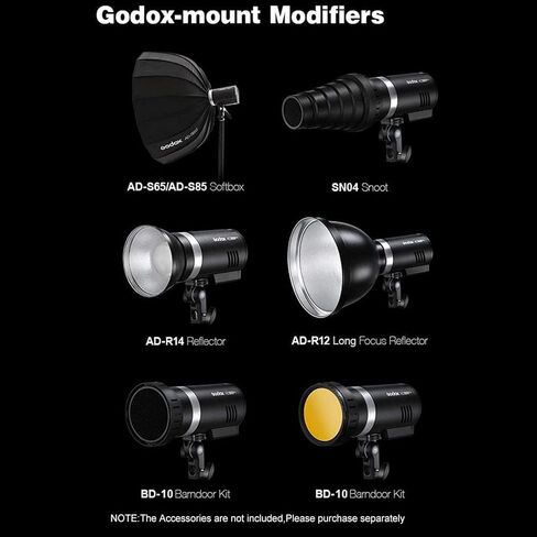 GODOX AD300 Pro Godox AD300Pro Godox Flash لكاميرا Canon Nikon Fuji Sony Olympus Panasonic، TTL 2.4G HSS 1 / 8000s ستروب خارجي مع بطارية ليثيوم 2600 مللي أمبير في الساعة، 320 ومضة طاقة كاملة مع مجموعة BD-10 in Saudi Arabia