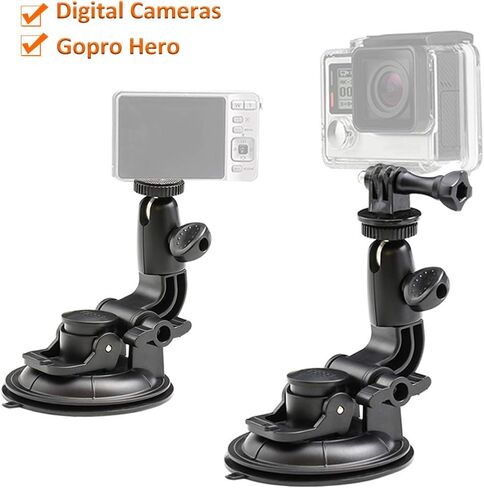 Heavy Duty Camera Car Windshield Mount with 1/4-20 Adapter for GoPro Hero Series and All Cameras in Saudi Arabia