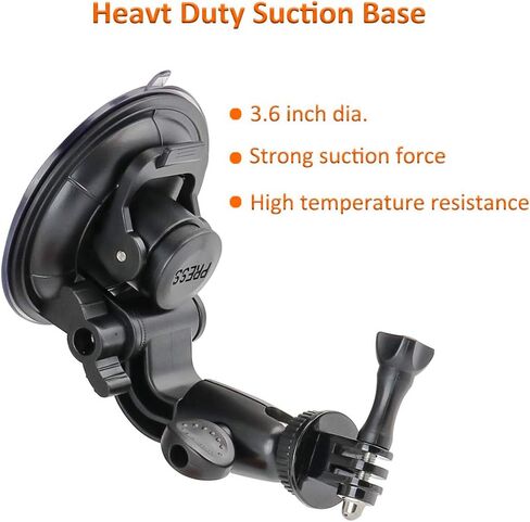 Heavy Duty Camera Car Windshield Mount with 1/4-20 Adapter for GoPro Hero Series and All Cameras in Saudi Arabia