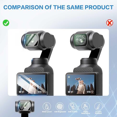 واقي شاشة من الزجاج المقسى لدي جيه اي اوسمو بوكيت 3 من كيه اس كيه اس بي، واقي شاشة مقاوم للخدش بدرجة صلابة 9 لدي جيه اي اوسمو بوكيت 3، سهل التركيب ومضاد لبصمات الاصابع (3+3 قطع) in Kuwait