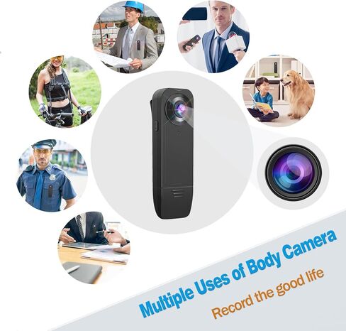 Body Camera with 1080P HD Recording in Motion Detection and Night Vision Function, Built-in 64GB Card Wearable Camera, 6 HR Battery,Body Cam for outdoor sports/Pet Records/Security/Work Records in Kuwait