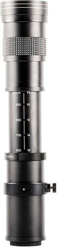 Ultimaxx 420-800mm (w/Converter 840-1600mm) f/8.3-16 HD Manual Telephoto Zoom T-Mount Lens Kit for Canon EOS 9000D 800D 760D 750D 700D 1300D 1200D T100, 4000D, 3000D, 2000D, 1500D DSLR Cameras in Saudi Arabia
