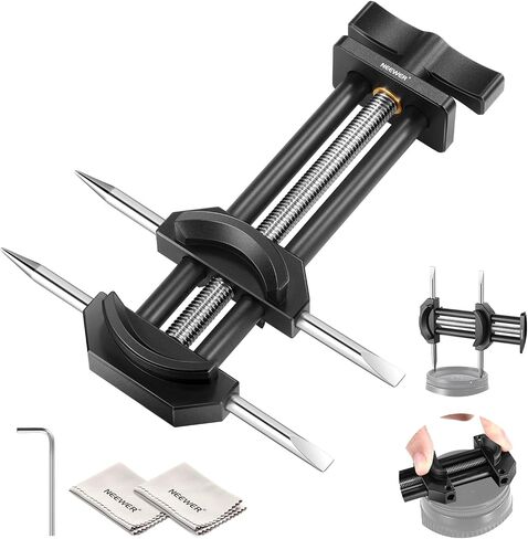 NEEWER Camera Lens Vise Tool Kit with Flat & Pointed Tips, All Metal Lens Repair Thread Restoration Spanner Set with 10-90mm Precise Adjustable Jaw Opening for Ø22-105mm Lens Filters Telescopes, HW-27 in Saudi Arabia