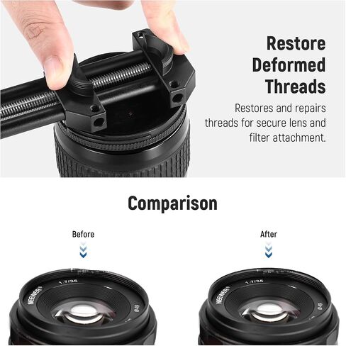 NEEWER Camera Lens Vise Tool Kit with Flat & Pointed Tips, All Metal Lens Repair Thread Restoration Spanner Set with 10-90mm Precise Adjustable Jaw Opening for Ø22-105mm Lens Filters Telescopes, HW-27 in Saudi Arabia