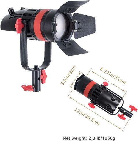 Came-TV Boltzen 55W COB Q-55S Fresnel Focusable Led Video Light,Bi-Color 3200K-5600K CRI96+TLCI97+Lighting Effects Foucsing Light with Filter Set Removable Barn-Door Carry Bag in Kuwait
