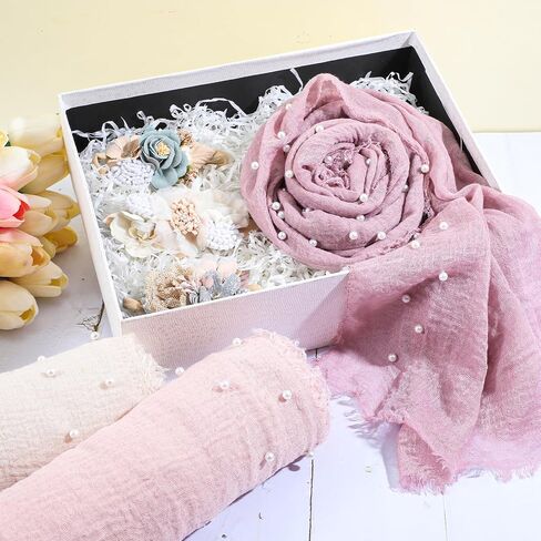 Preboun 6 Pcs 35.4 x 66.9 Inches Photography Props Wrap Knit Pearl Decor Wrap Blanket Swaddle Baby Photoshoot Props 3 Pcs Flower Newborn Headbands for Girls 3 Pcs Newborn Photography Wraps, 3 Colors in Saudi Arabia