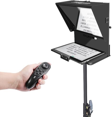 KIPYE 12inch Teleprompter, Prompter with Remote Control and app for 12" Tablets with Optical Glass Supports Webcam Wide Angle Camera Lens Studio DSLR Phone Camera Make Videos in Saudi Arabia