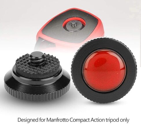 Acouto for Manfrotto لوحة إطلاق سريع صغيرة من سبائك الألومنيوم مستديرة سريعة الإصدار رأس لوحة 1/4 بوصة برغي لحامل ثلاثي القوائم مدمج من Manfrotto باللون الأحمر in Kuwait