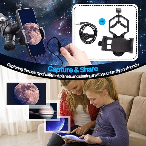 تلسكوب الانفكاسير الفلكي بفتحة 80 مم 400 مم للأطفال المبتدئين، 3 قطع تلسكوب محمول للسفر مع حامل ثلاثي متين ومحول للهاتف in Kuwait