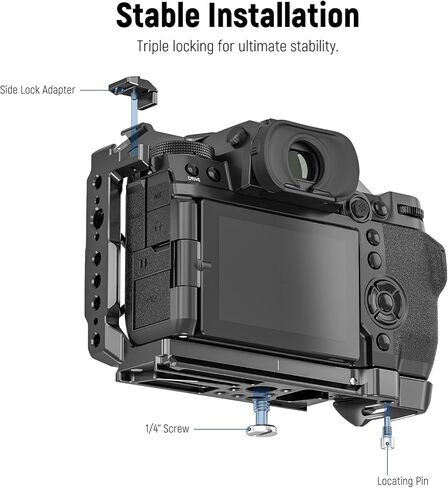 NEEWER X-H2/X-H2S Camera Cage Compatible with FUJIFILM X-H2/X-H2S, Aluminum Alloy Camera Rig with HDMI Cable Clamp/NATO Rails/Arca Type QR Base for Quick Switch Compatible with DJI Stabilizers, CA002 in Saudi Arabia