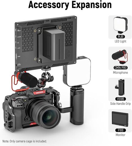 NEEWER X-H2/X-H2S Camera Cage Compatible with FUJIFILM X-H2/X-H2S, Aluminum Alloy Camera Rig with HDMI Cable Clamp/NATO Rails/Arca Type QR Base for Quick Switch Compatible with DJI Stabilizers, CA002 in Saudi Arabia