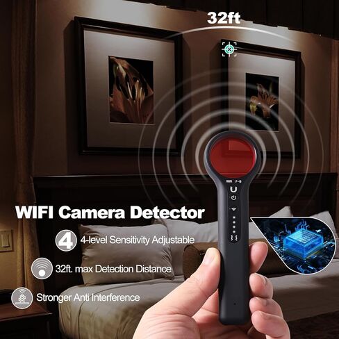 كاشفات الكاميرا الخفية، كاشفات الأخطاء، مكافحة التجسس، كاشف تعقب GPS، ماسح ضوئي لاسلكي مضاد للسرقة، 4 مستويات حساسية، كاميرا تجسس بالأشعة تحت الحمراء للأماكن الداخلية Airbnb، مكتب الفندق، السفر في الهواء الطلق، السيارة in Kuwait