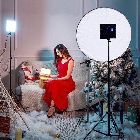 عاكس ضوئي 43 انش/110 سم 7 في 1، عاكس اضاءة للتصوير الفوتوغرافي قابل للطي متعدد الاقراص مع شنطة للتصوير الفوتوغرافي في الهواء الطلق، شفاف/فضي/ذهبي/ابيض/اسود/اخضر/ازرق in Kuwait