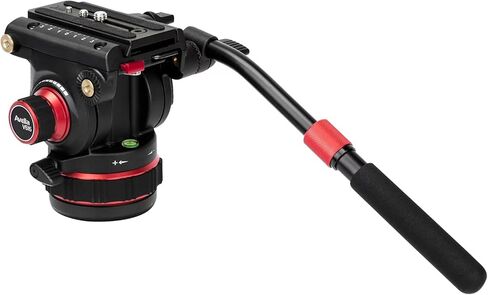 رأس سائل ثلاثي القوائم للفيديو من Avella Pro مع مقلاة قابلة للتعديل وتخميد إمالة، متوافق مع DJI RS Gimbals Manfrotto، لكاميرا Canon Nikon Sony Olympus Panasonic DSLR، أقصى تحميل 22 رطل/10 كجم، V515 in Kuwait