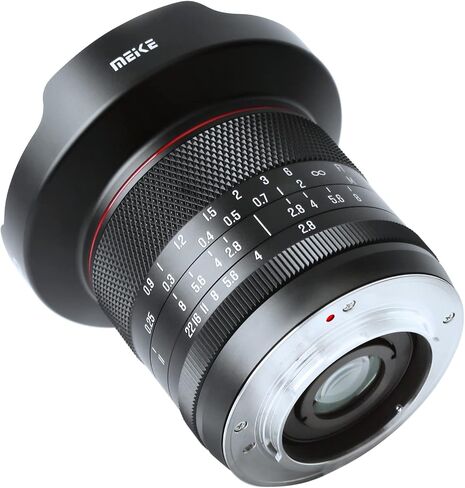 Meike 8mm F2.8 Ultra Wide Angle Zero Distortion Manual Focus Lens Compatible with Panasonic Olympus MFT M43 Mount Mirrorless Cameras GH1 GH2 GH3 GH4 GH5 GH6 in Saudi Arabia