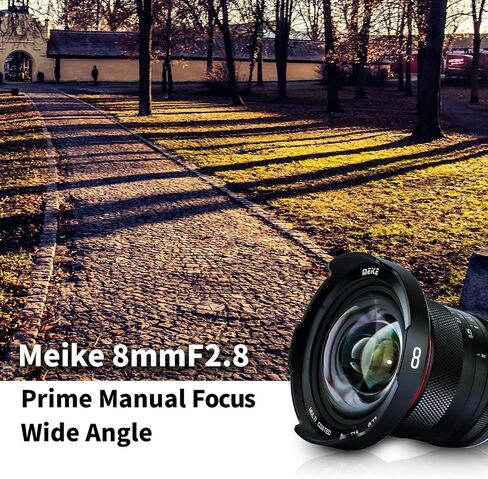 Meike 8mm F2.8 Ultra Wide Angle Zero Distortion Manual Focus Lens Compatible with Panasonic Olympus MFT M43 Mount Mirrorless Cameras GH1 GH2 GH3 GH4 GH5 GH6 in Saudi Arabia