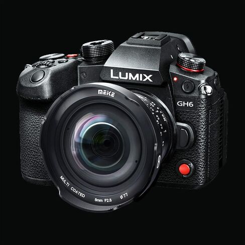 Meike 8mm F2.8 Ultra Wide Angle Zero Distortion Manual Focus Lens Compatible with Panasonic Olympus MFT M43 Mount Mirrorless Cameras GH1 GH2 GH3 GH4 GH5 GH6 in Saudi Arabia