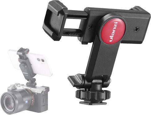 ULANZI ST-06 Universal Phone Tripod Mount with Cold Shoe, Rotates and Adjustable Clamp Holder Smartphone Clip Adapter for iPhone in Saudi Arabia