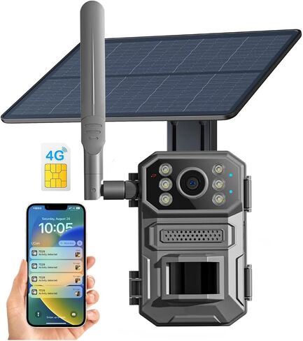 UNXAI 4G LTE Cellular Trail Cameras,Game Hunting Wireless Cam,Trail Cameras with Night Vision,IP66 Waterproof for Hunting in Saudi Arabia