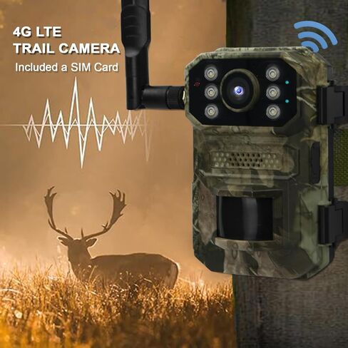 UNXAI 4G LTE Cellular Trail Cameras,Game Hunting Wireless Cam,Trail Cameras with Night Vision,IP66 Waterproof for Hunting in Saudi Arabia