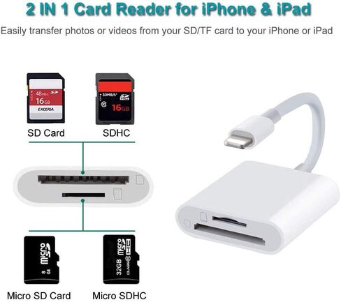 عارض كاميرا KJK Trail، عارض بطاقة SD للتوصيل والتشغيل للصيادين لعرض الصور ومقاطع الفيديو من كاميرا الألعاب لجهاز iPhone، نقل الصور ومقاطع الفيديو بسرعة التوصيل والتشغيل in Kuwait