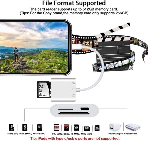 عارض كاميرا KJK Trail، عارض بطاقة SD للتوصيل والتشغيل للصيادين لعرض الصور ومقاطع الفيديو من كاميرا الألعاب لجهاز iPhone، نقل الصور ومقاطع الفيديو بسرعة التوصيل والتشغيل in Kuwait