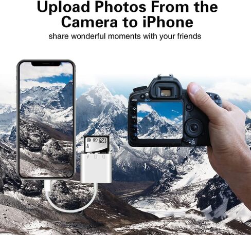 عارض كاميرا KJK Trail، عارض بطاقة SD للتوصيل والتشغيل للصيادين لعرض الصور ومقاطع الفيديو من كاميرا الألعاب لجهاز iPhone، نقل الصور ومقاطع الفيديو بسرعة التوصيل والتشغيل in Kuwait