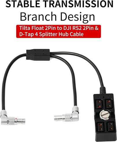 ZITAY 2Pin ذكر إلى 2Pin RS2 & 4 D-tap أنثى الفاصل المحور قابل للتعديل لـ DJI RS2 مثبت Tilta Float نظام كابل الطاقة الاحترافي in Kuwait