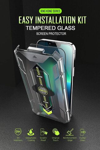 PHONEBEAST 2 Pack Screen Protector for iPhone 14 Pro Max [6.7 inch] Display with 2 Pack Tempered Glass Camera Lens Protector-[9H Hardness]-with EASY INSTALL KIT-HD Case Friendly in Saudi Arabia