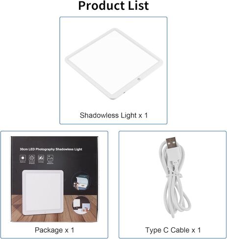 صندوق صور محمول مطور مقاس 16 بوصة × 16 بوصة من Selens + ضوء تصوير LED سفلي بدون ظل مقاس 11.5 بوصة × 11.5 بوصة in Kuwait