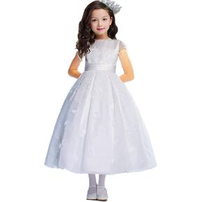 DZdress Kids مزين بحفلات الزفاف زهرة فتاة تول مع فيونكة