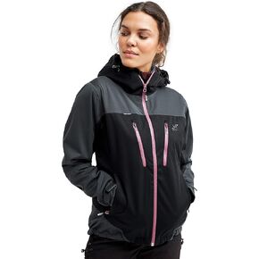 سترة Silence Proshell للسيدات من RevolutionRace، سترة ناعمة مقاومة للماء مع سحابات للتهوية in Kuwait