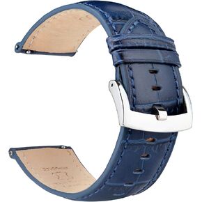 OTTOODY Alligator Grain Leather Watch Bands, Quick Release Top Grain Leather Watch Straps for Men & Women - Choice of Color & Width 18mm, 20mm, 21mm or 22mm, Wristband for Watch & Smartwatch