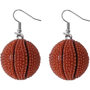 Lovely Basketball Soccer Football Dangle Earrings Resin Tool Imitate Sport Jewelry for Women Girls Fans