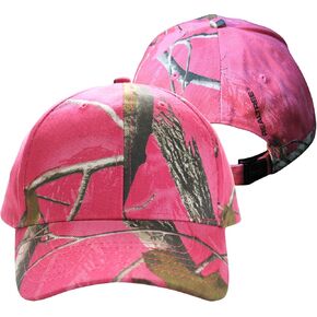 Real Tree Hot Pink Camo Cap Hat Visor, Ladies Fit, Structured, Wicking, Flex-Strap for Ponytail Hole, Reeltree Country Hunting Fashion Cap Hat in Kuwait