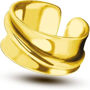 BLESSAIA Gold Statement Ring 18k Gold - Silver Hammered Gold Ring Adjustable Minimalist Band Ring for Women Fashion Jewelry Gifts (GOLD) in Kuwait