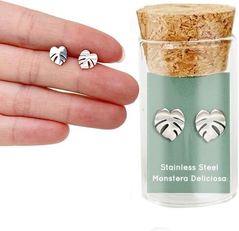 أقراط معدنية من نبات Monstera Deliciosa لا تسبب الحساسية in Kuwait