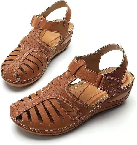 صنادل baobeijiadao بمقدمة مغلقة للنساء صندل شاطئ صيفي عتيق in Kuwait