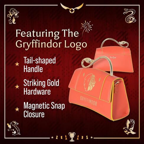 Fred Segal Harry Potter Purse, Women's Mini Flap Satchel Bag with Crossbody Shoulder Strap, Gryffindor in Saudi Arabia