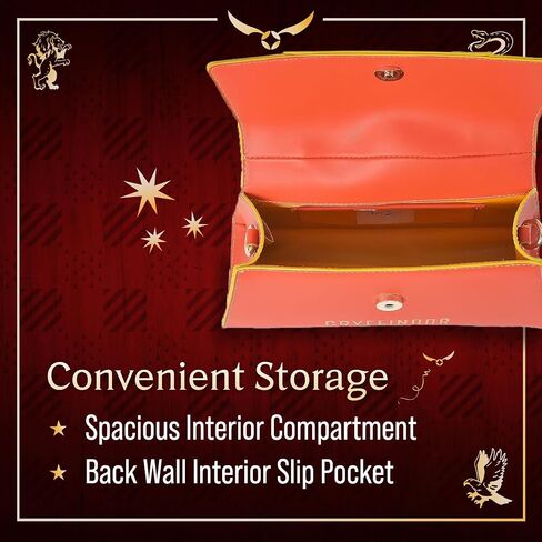 Fred Segal Harry Potter Purse, Women's Mini Flap Satchel Bag with Crossbody Shoulder Strap, Gryffindor in Saudi Arabia