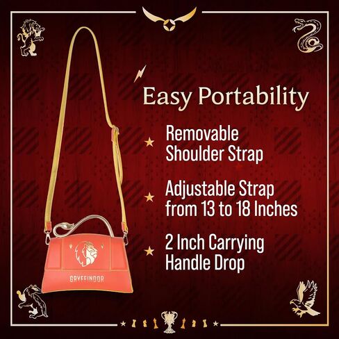 Fred Segal Harry Potter Purse, Women's Mini Flap Satchel Bag with Crossbody Shoulder Strap, Gryffindor in Saudi Arabia