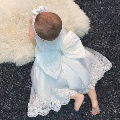 0-6T Toddler Baby Girl Embroidered Tutu Ball Gown Lace Dresses with Headwear in Kuwait