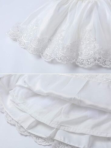 0-6T Toddler Baby Girl Embroidered Tutu Ball Gown Lace Dresses with Headwear in Kuwait